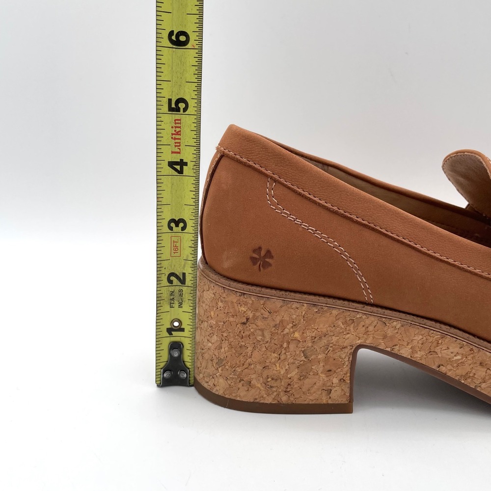 Lucky Brand Palti Loafers Leather Womens 8 Brown Excellent Cork Platform Chunky - Picture 7 of 7